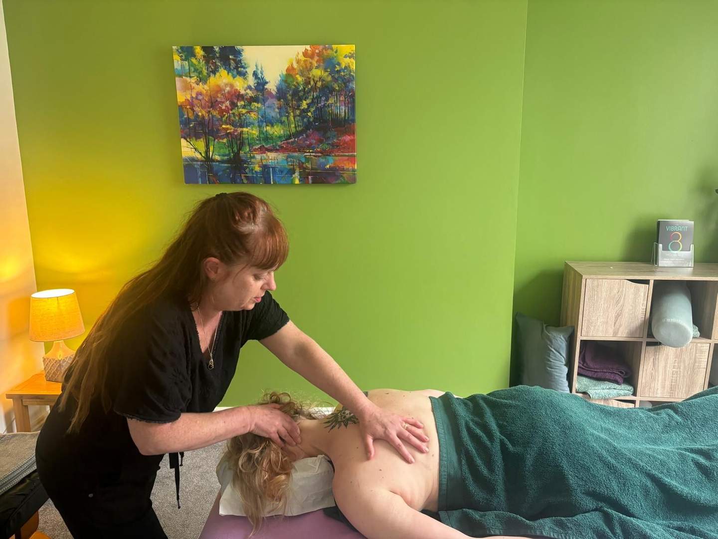 Massage therapy session in progress at Vibrant Life Centre, Braunton