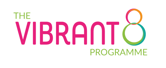 The Vibrant8 Programme — official wordmark with butterfly mark